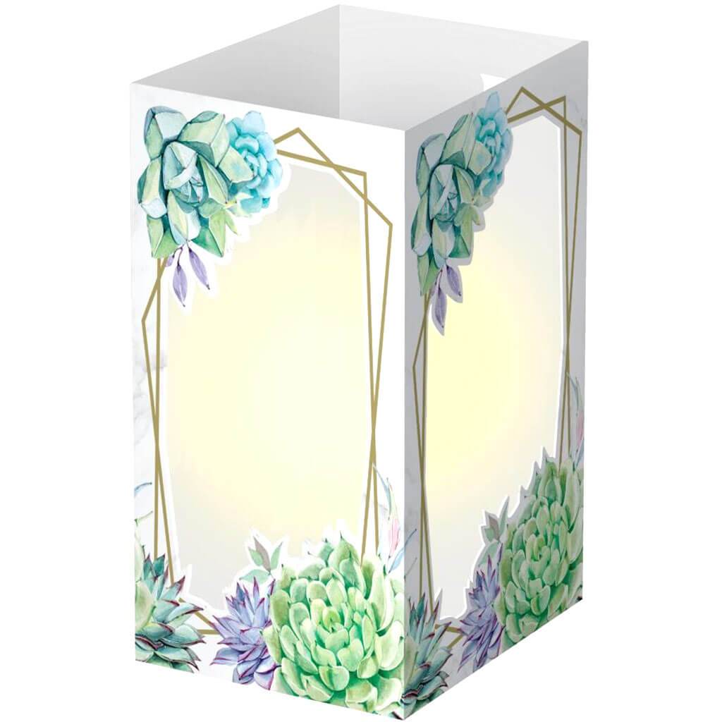 Geometric Succulents Paper Lantern Centerpiece