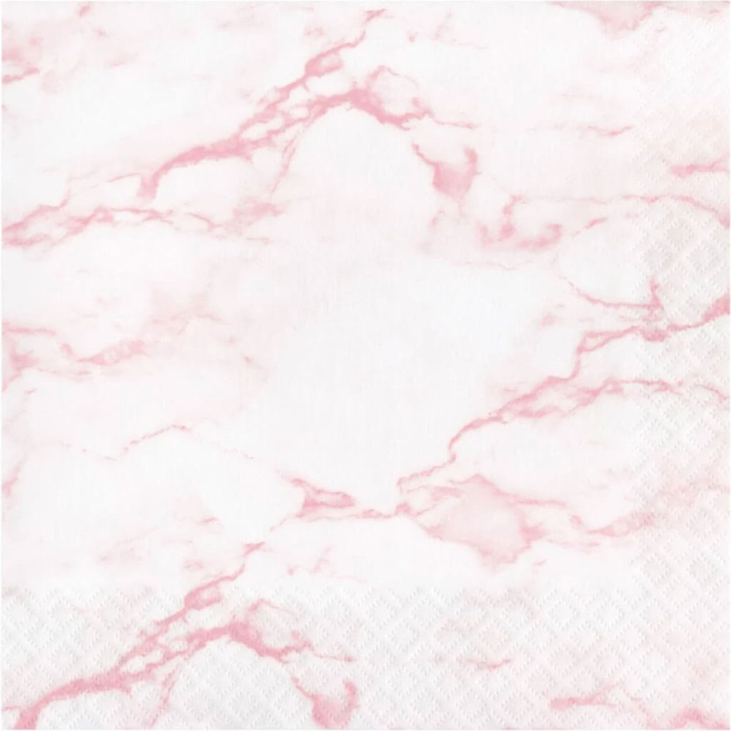 Pink Marble Luncheon Napkin, 16ct