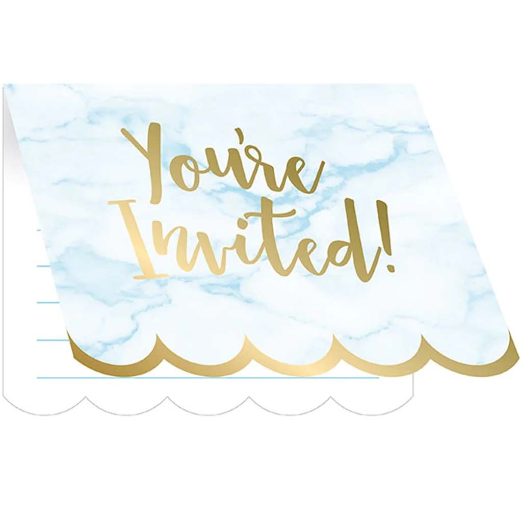 Foil Blue Marble Invitation, 8ct