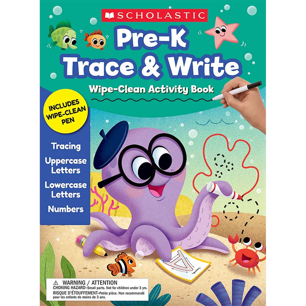 Pre-K Trace &amp; Write Wipe-Clean Activity Book