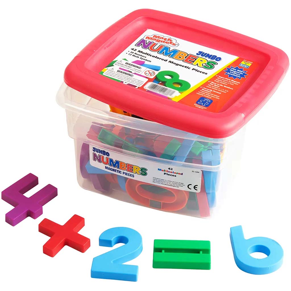 Jumbo Multicolor Math Magnets 42Pcs