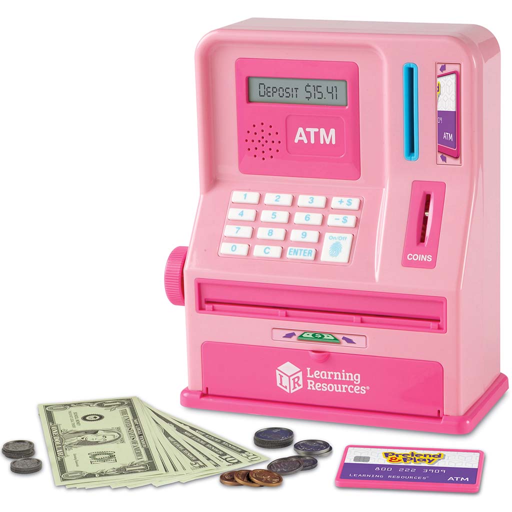 Pretend and Play Teaching ATM Bank, Pink