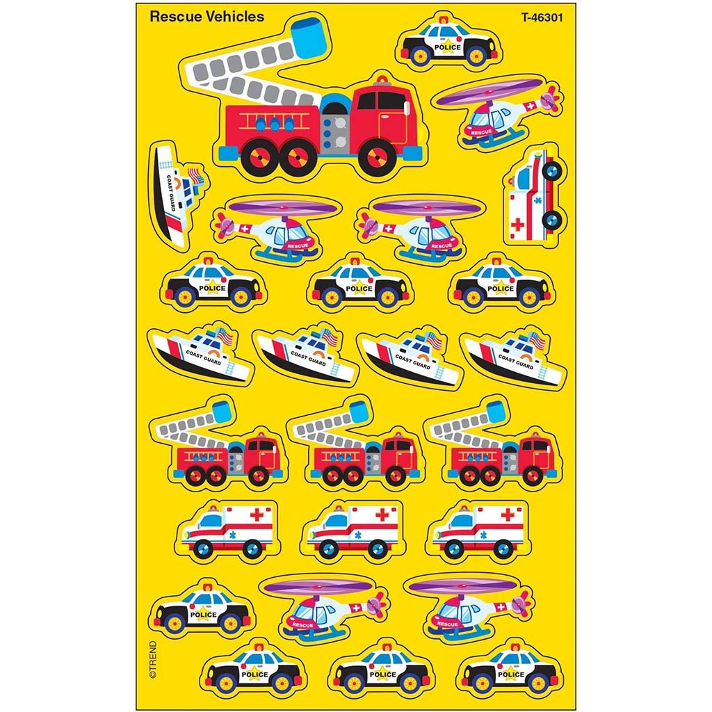 Rescue Vehicles Super Shapes Sticker