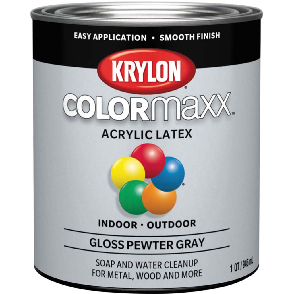 Krylon Interior/Exterior Paint Gloss 32oz Pewter Gray