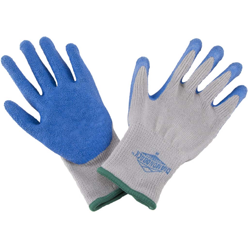 Medium Gripper Work Gloves Rubber Latex Coating, Gray &amp; Blue