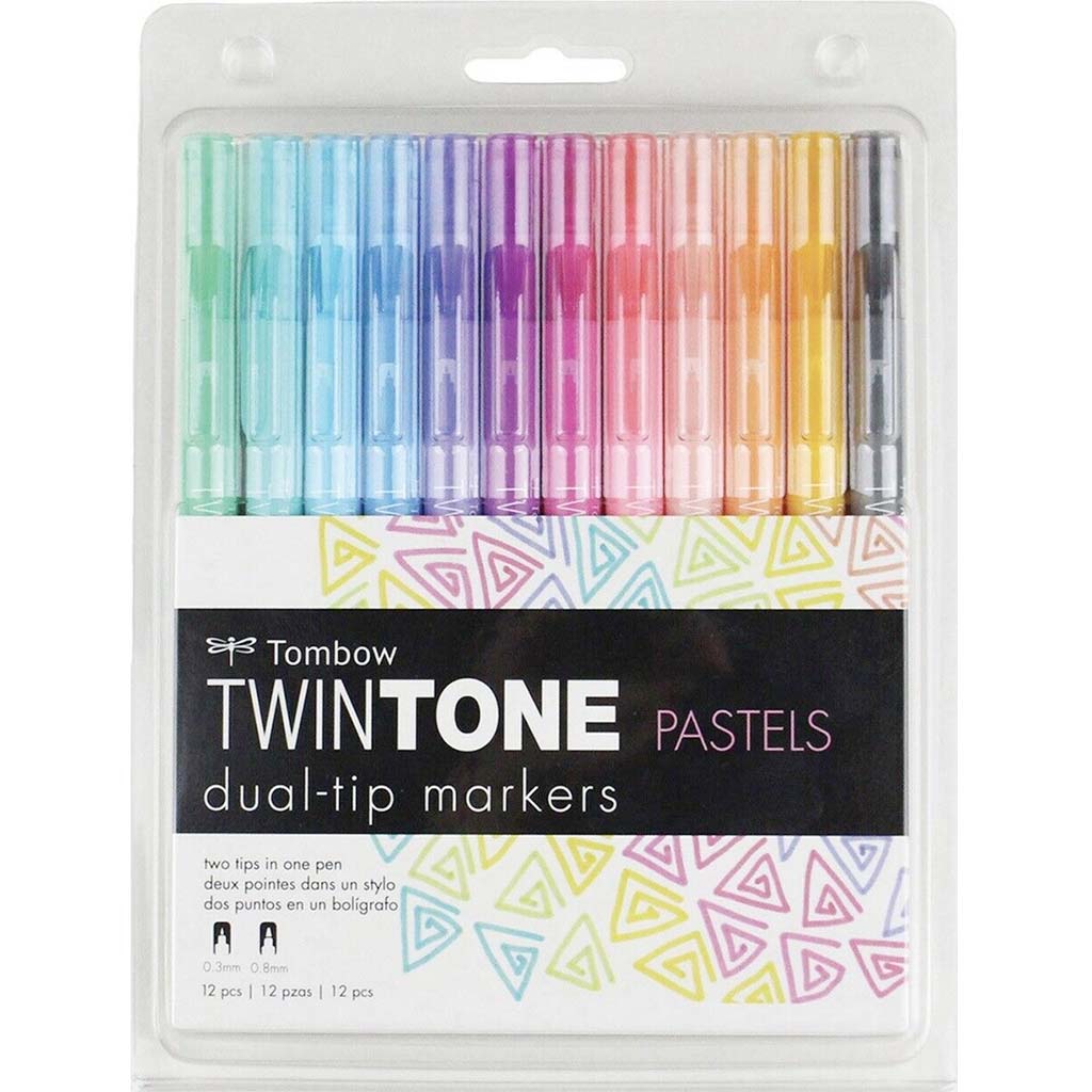 TwinTone Dual Tip Marker Set of 12 Pastels