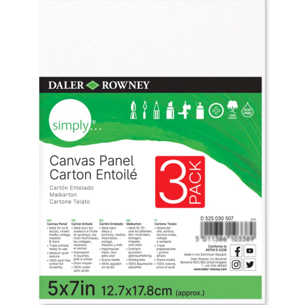 Canvas Panel 5in x 7in 3 Pack