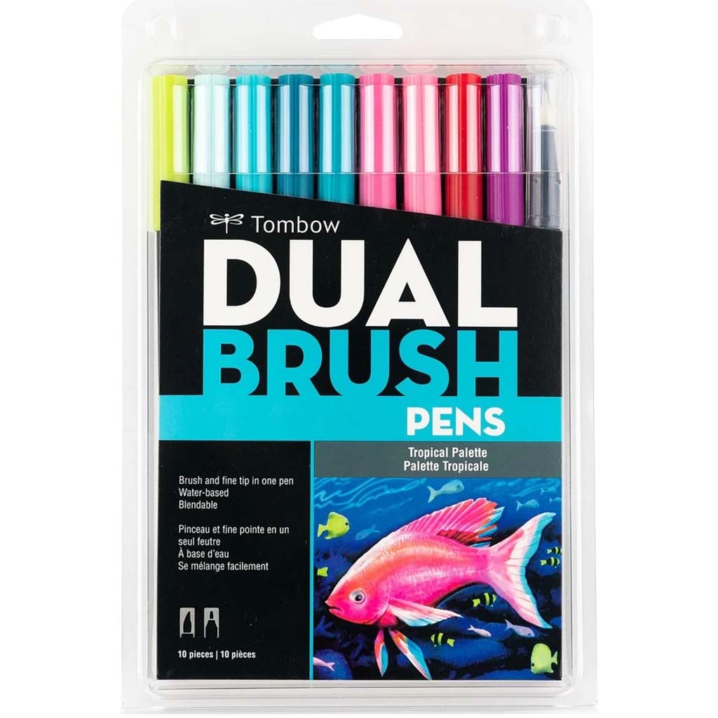 Dual Brush Pens Set of 10 Tropical