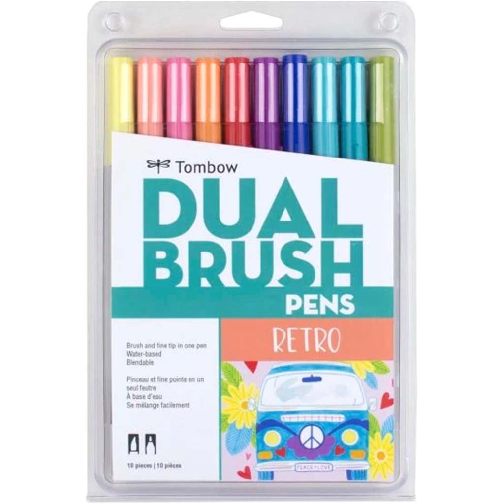 Dual Brush Set of 10 Retro