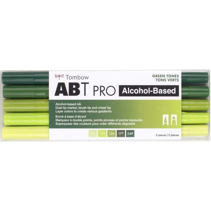 ABT PRO Brush Marker Set of 5 Color Green Tones