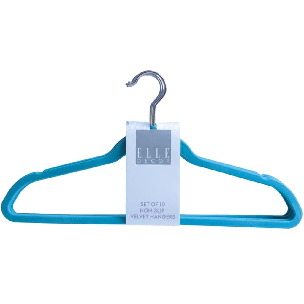 Velvet Hanger Turquoise, 10pk