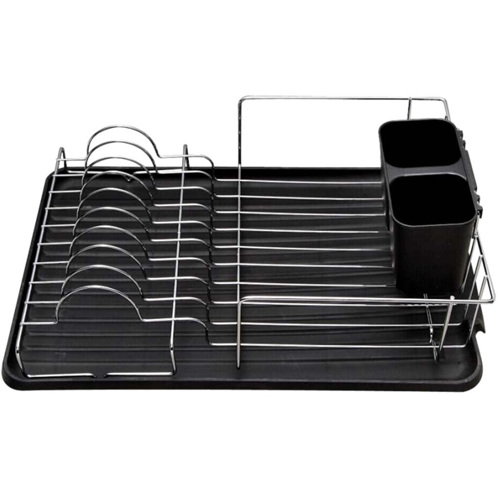 Deluxe Chrome Dish Drainer, Black