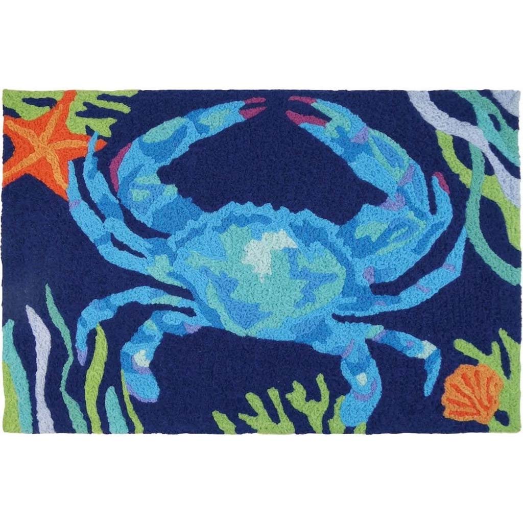 Deep Blue Crab Rug 20in x 30in