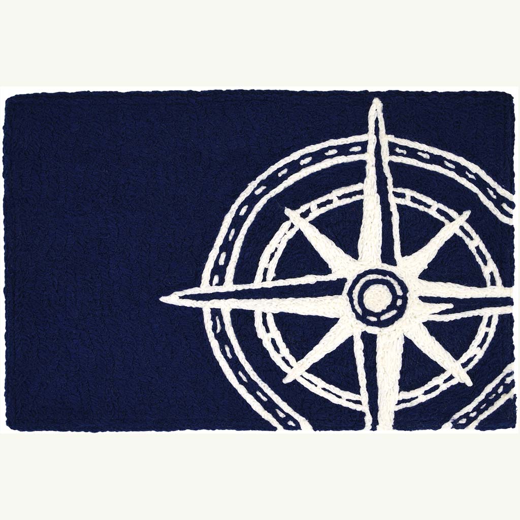 Navy Compass Rug 20in x 30in