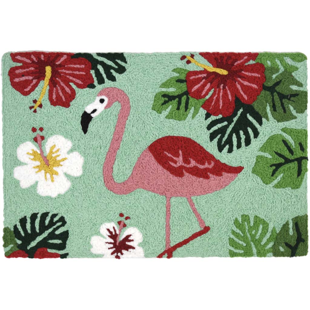 Flamingo &amp; Hibiscus Rug 20in x 30in