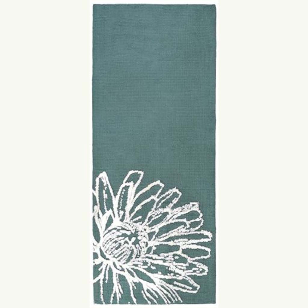 White Floral Sketch Runner 21in x 54in