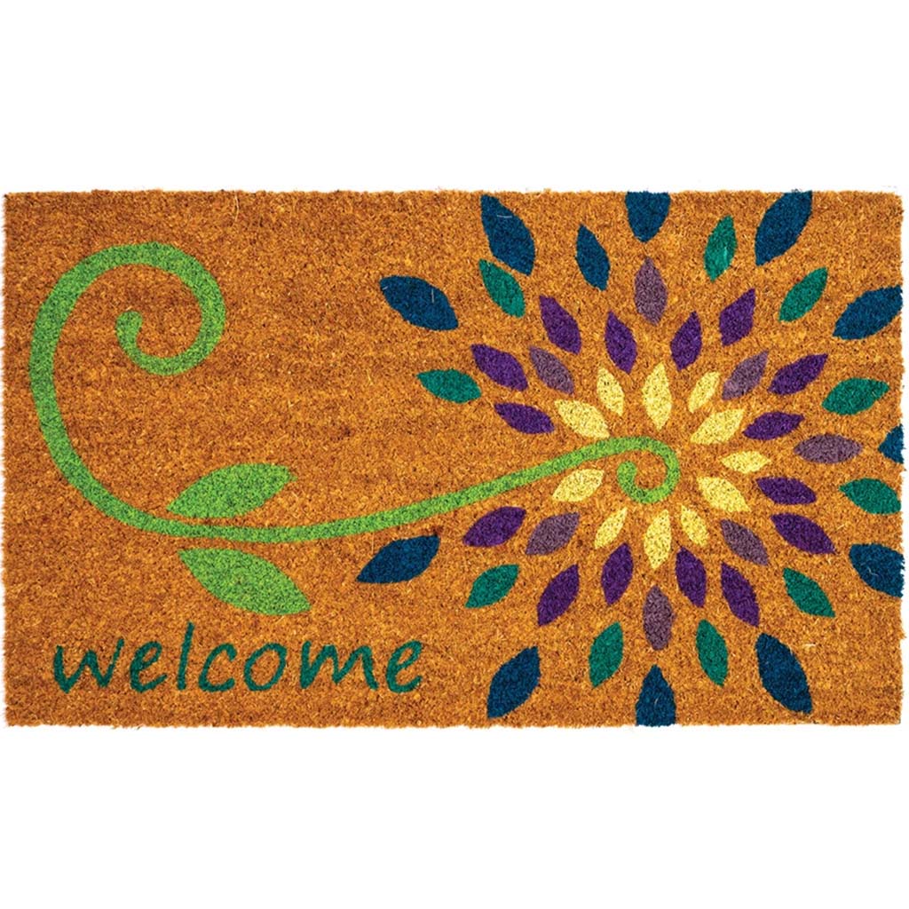 Welcome Starflower Door Mat, 18in X 30in