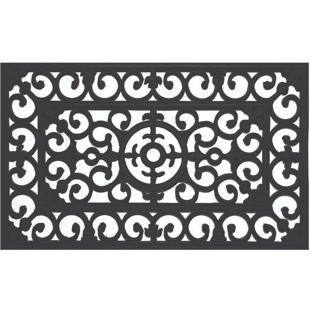 Scroll Gates Rubber Door Mat, 18in X 30in