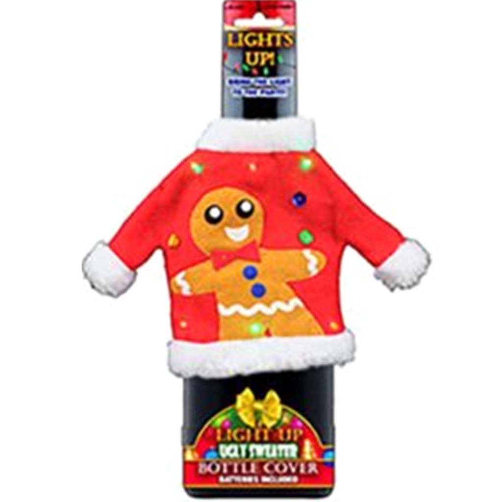 Light Up Ugly Sweater Bottle, Ginger Bread