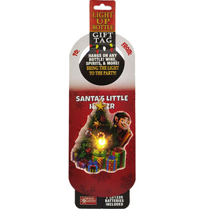 Light Up Bottle Gift Tag Christmas Decor, Elf