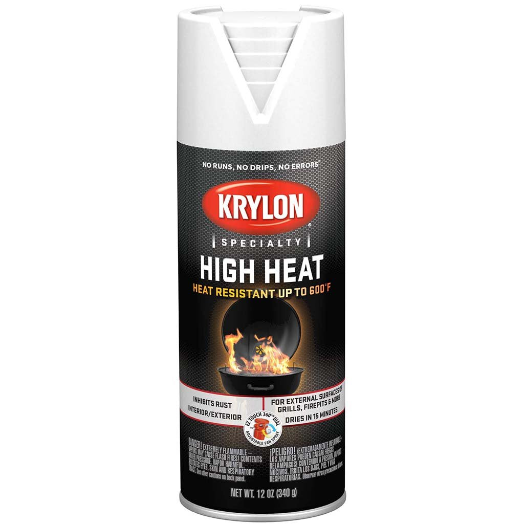 Krylon High Heat Spray Paint Aerosol Flat White