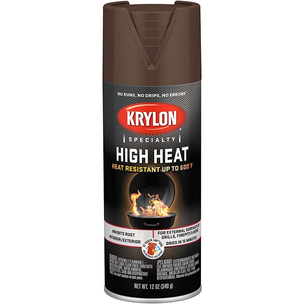 Krylon High Heat Spray Paint Aerosol Flat Brown