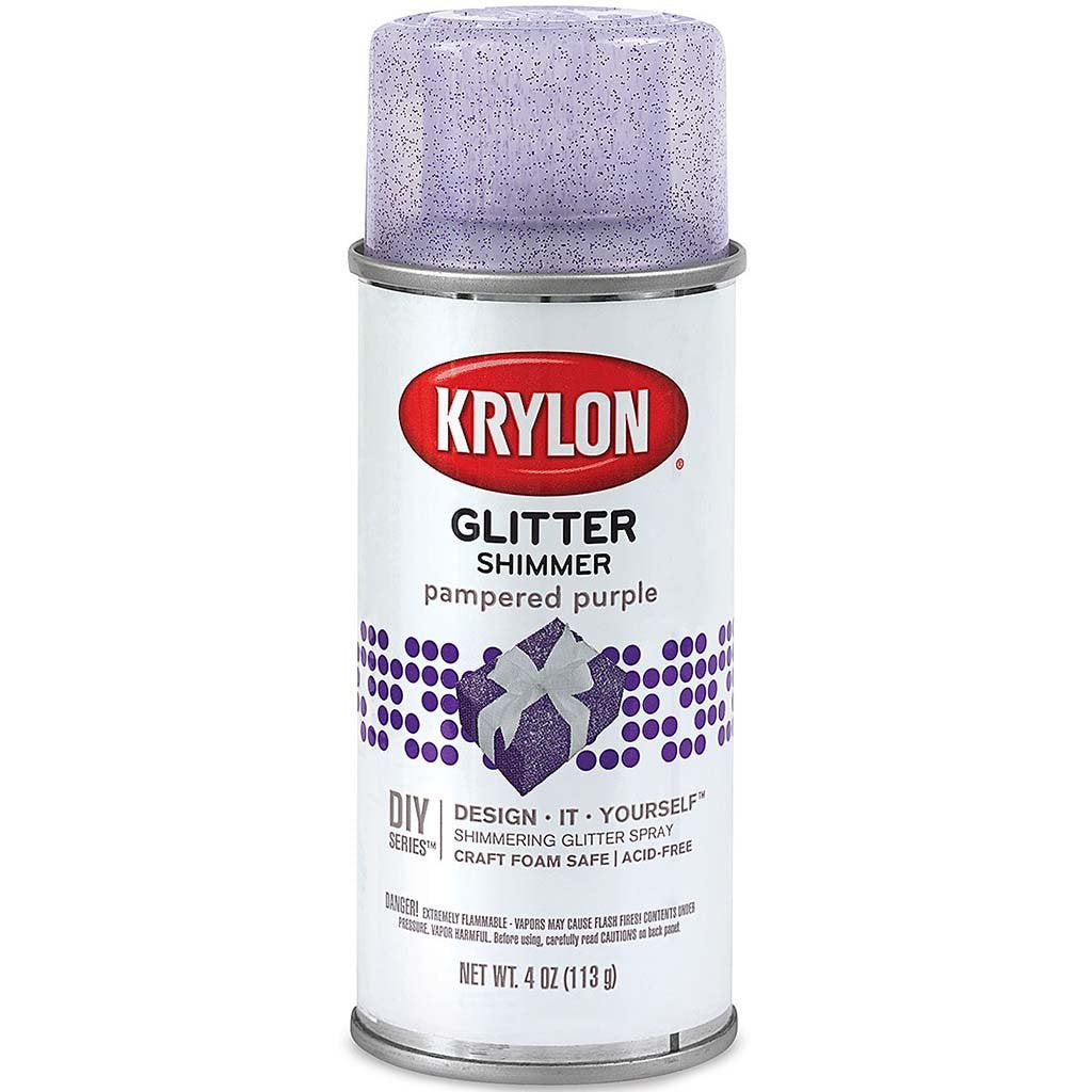 Krylon Pampered Spray Paint 4oz Purple Glitter Shimmer