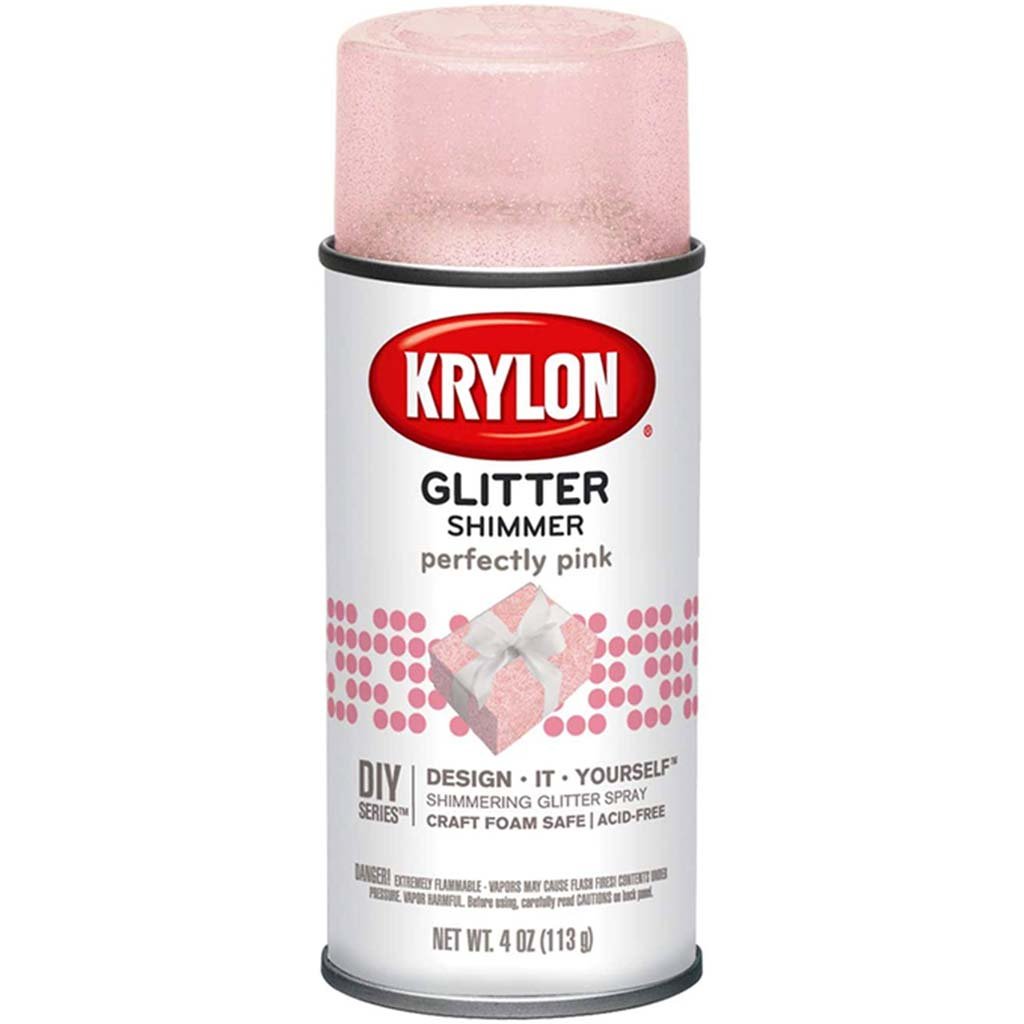 Krylon Pampered Spray Paint 4oz Glitter Perfectly Pink