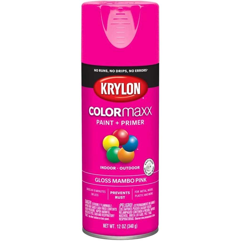 Krylon Colormaxx Spray Paint Gloss 12oz Mambo Pink