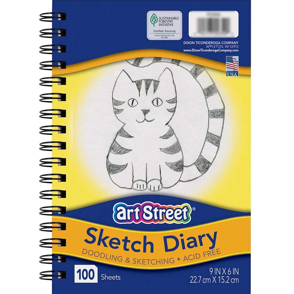 Art Street Sketch Book 9in x 6in White Lightweight 100 Sheets