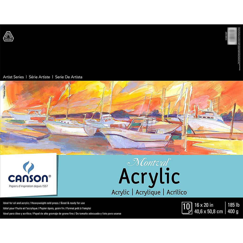 Canson Montval Acrylic Paper Pad 16in x 20in 10 Sheets