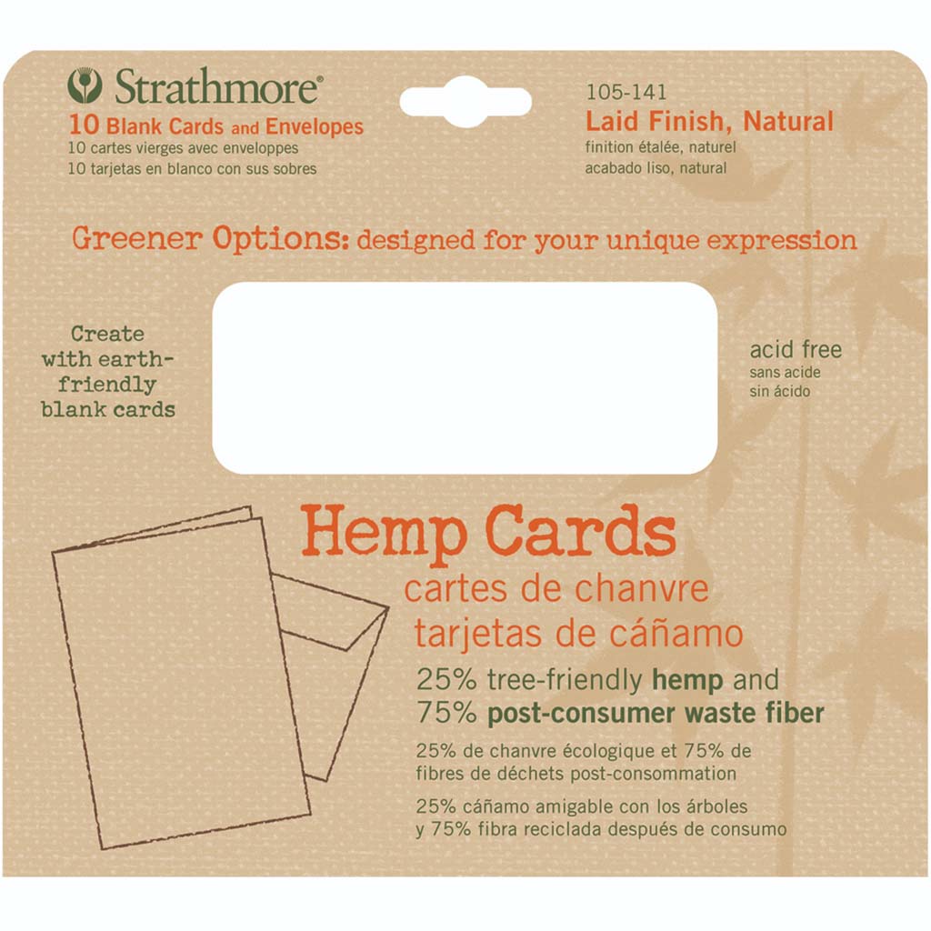 Hemp Blank Greeting Cards 10 Pack 5in x 7in