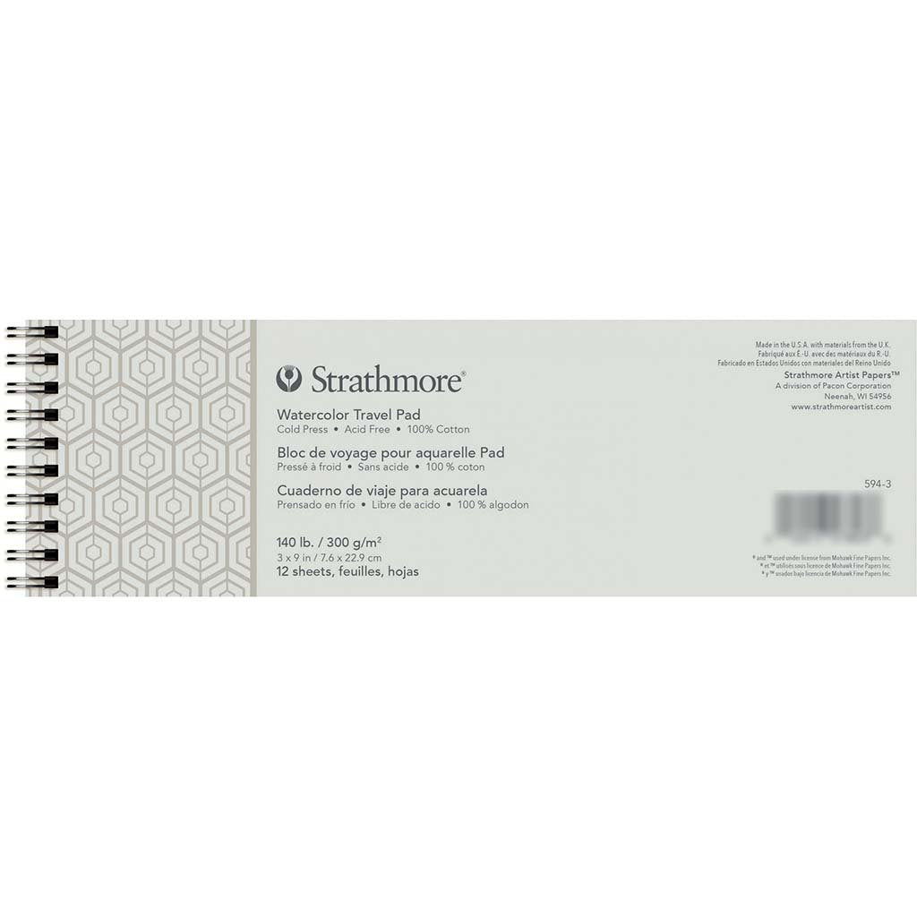 Strathmore Watercolor Travel Pad 3in x 9in Wirebound