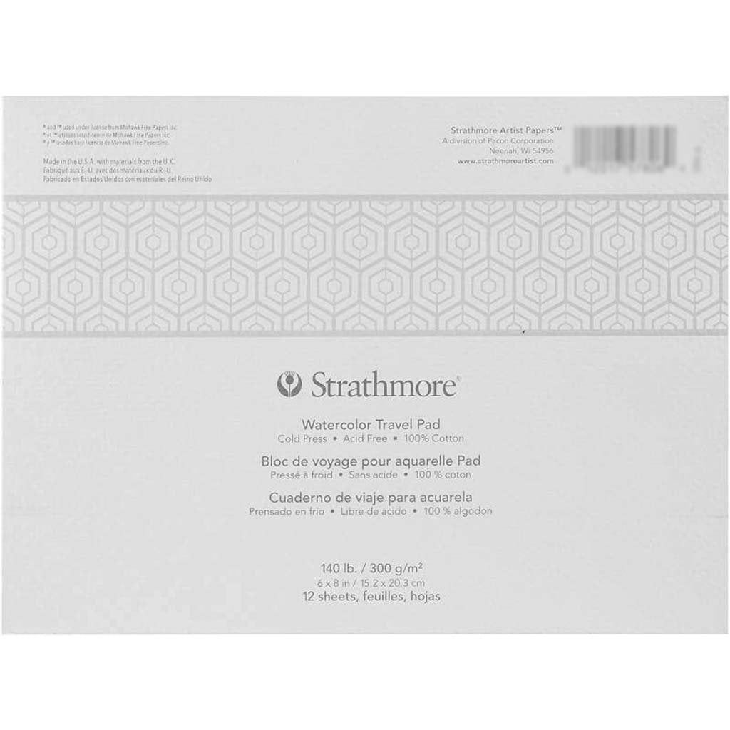 Strathmore Watercolor Travel Pad 6in x 8in 12 Sheets