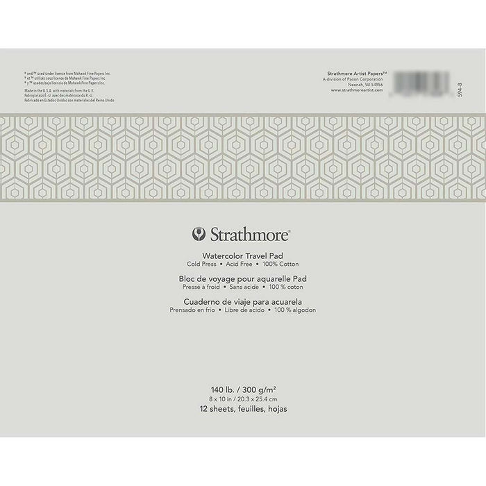 Strathmore Watercolor Travel Pad 8in x 10in 12 Sheets