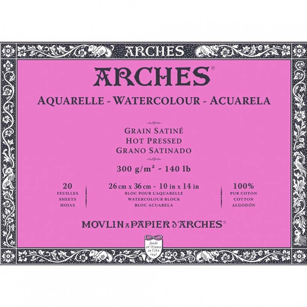 Watercolor Hot Pressed 22in x 30in 140lb / 300gsm Natural White