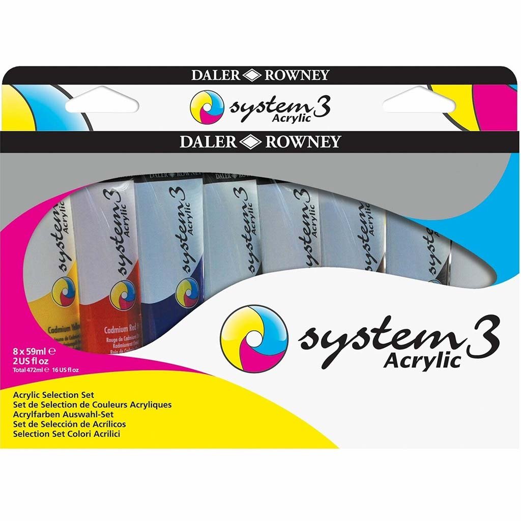 Daler Rowney System 3 Original Acrylic Selection Set 8 x 59ml