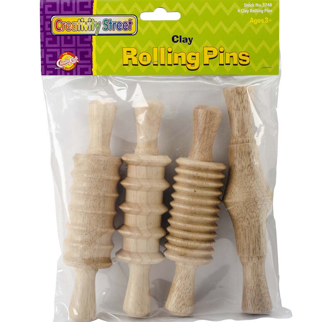 Wood Rolling Pin Set of 4 Assorted Pattern