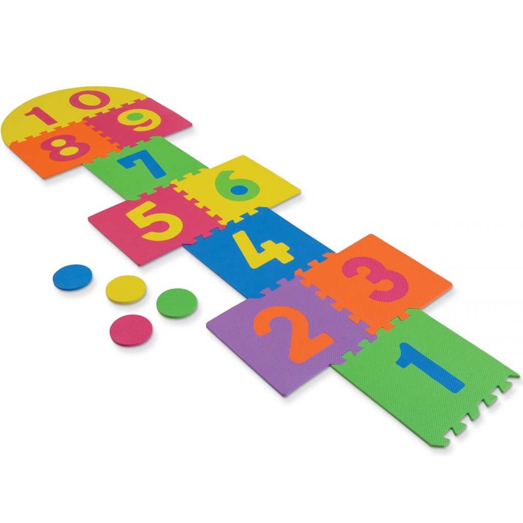 Wonderfoam Hopscotch Puzzle Mat 12in x 12in Assorted Colors