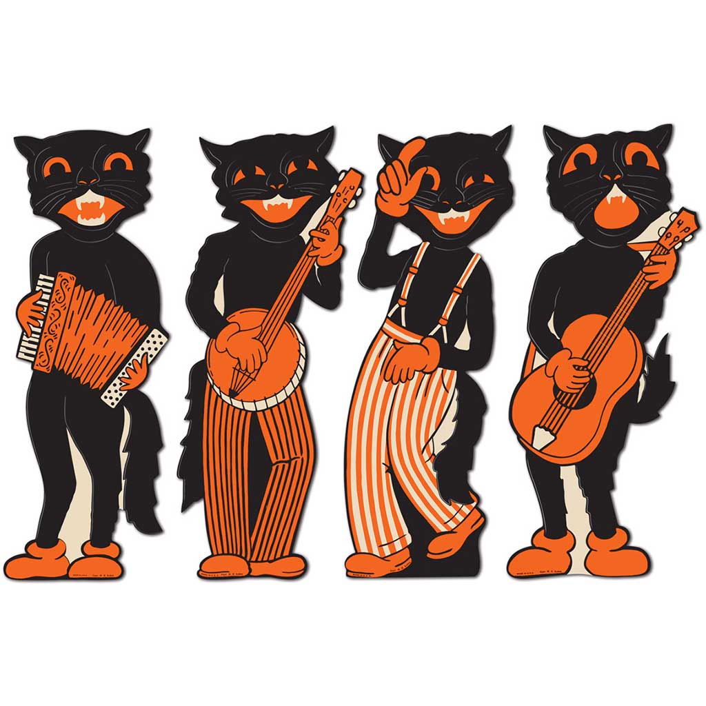 Vintage Halloween Scat Cat Band Cutouts