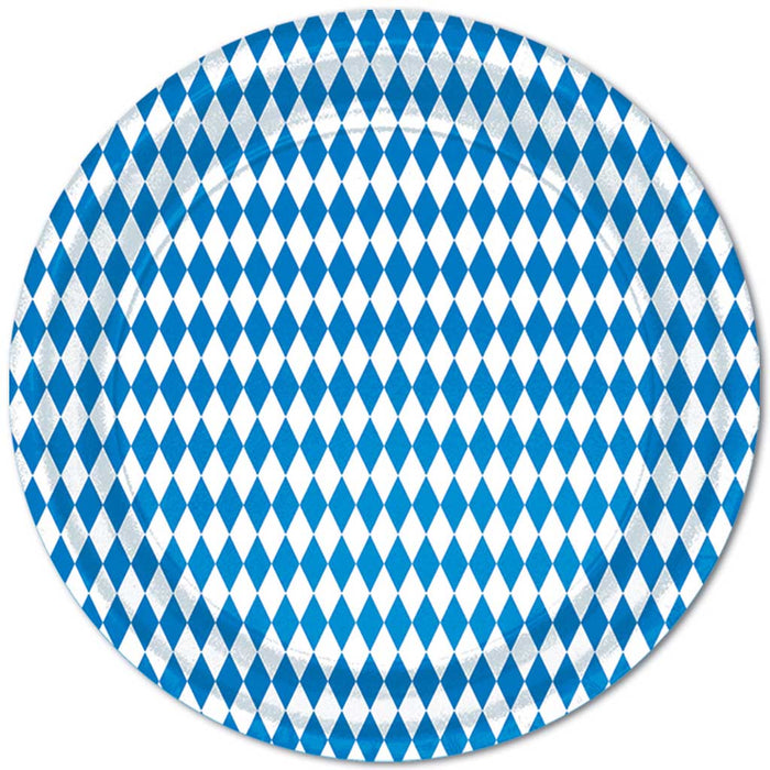 Blue & White Dinner Plates, 9in