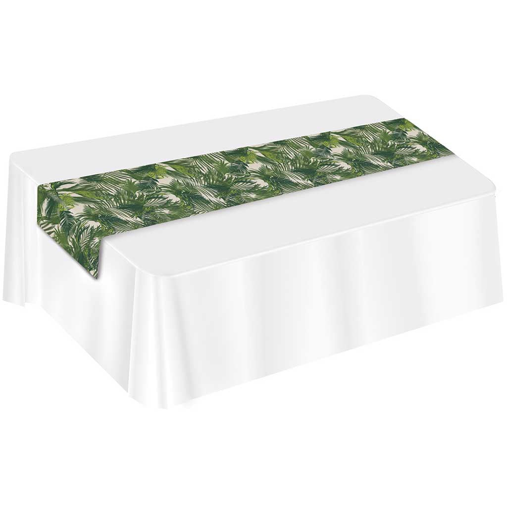 Palm Leaf Fabric Table Runner, 12in X 6ft