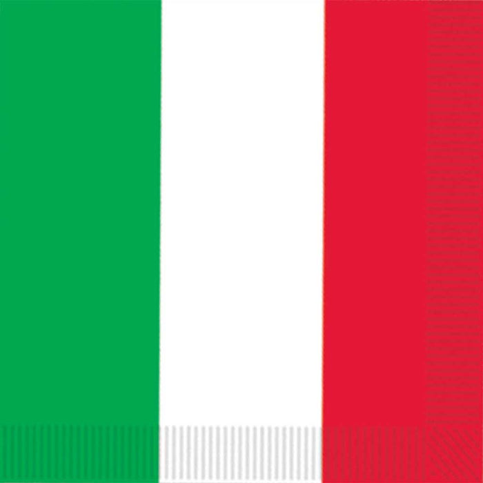 Red, White & Green Beverage Napkins