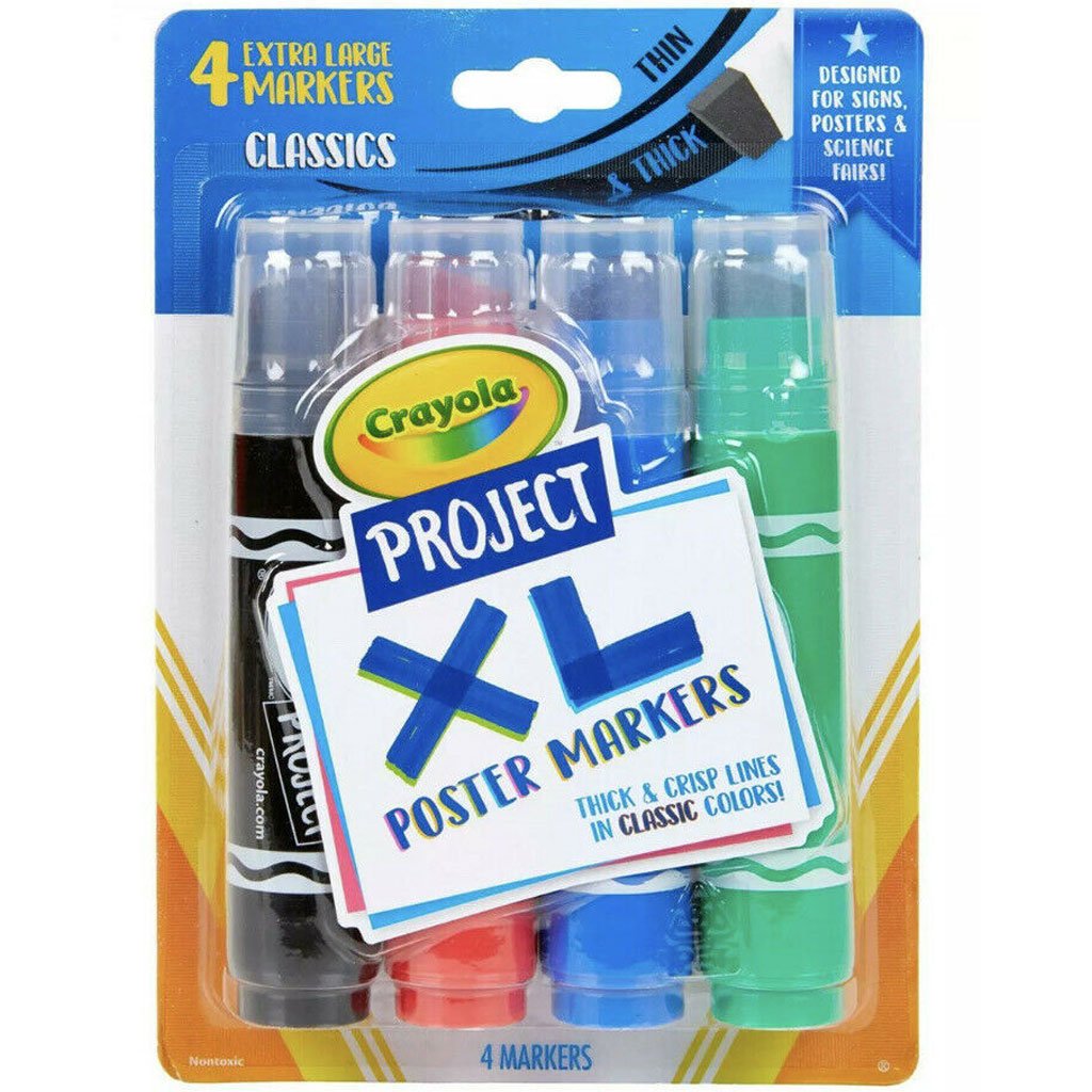 Crayola Project XL Poster Markers 4ct Classic Colors