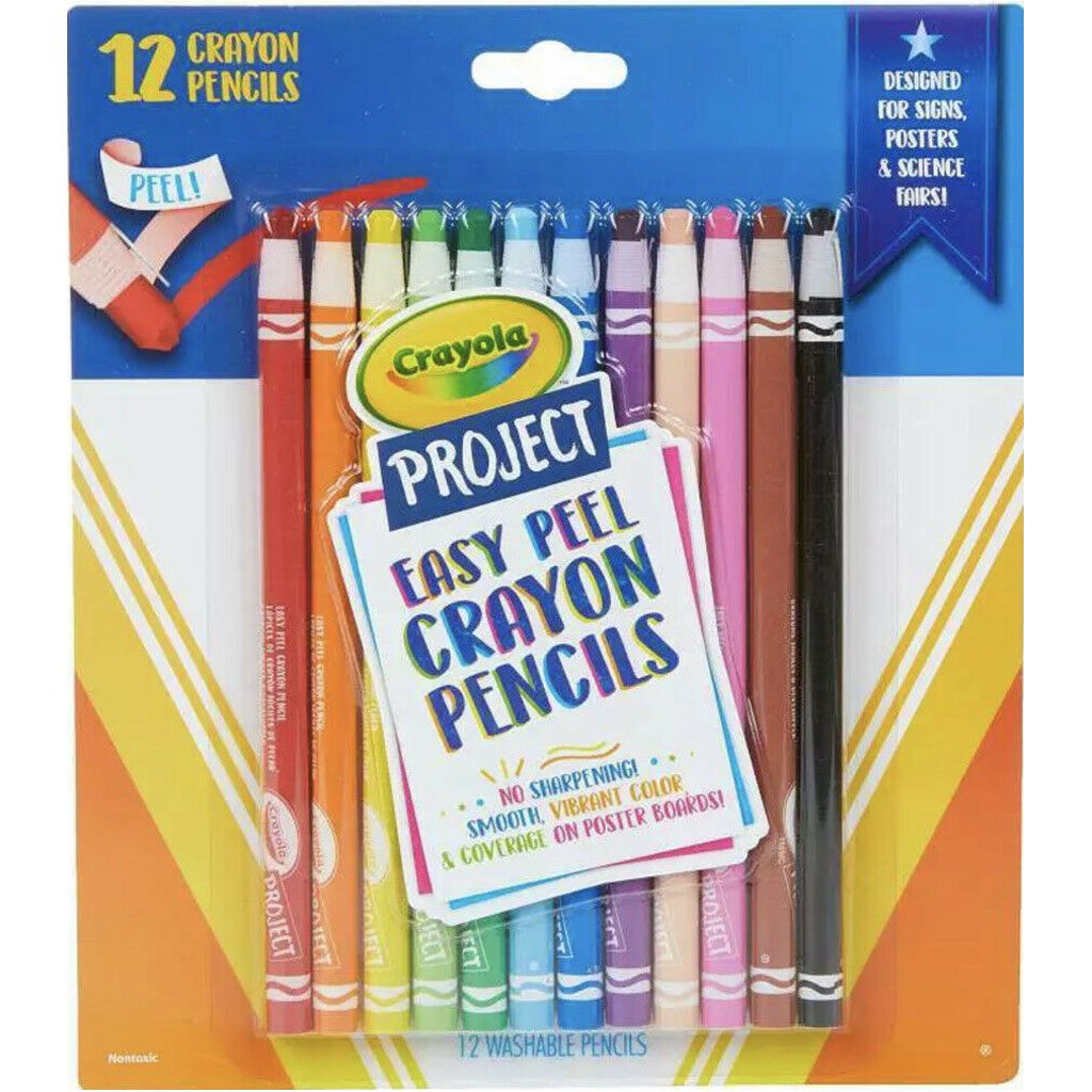 Crayola Project Easy Peel Crayon Pencils 12ct
