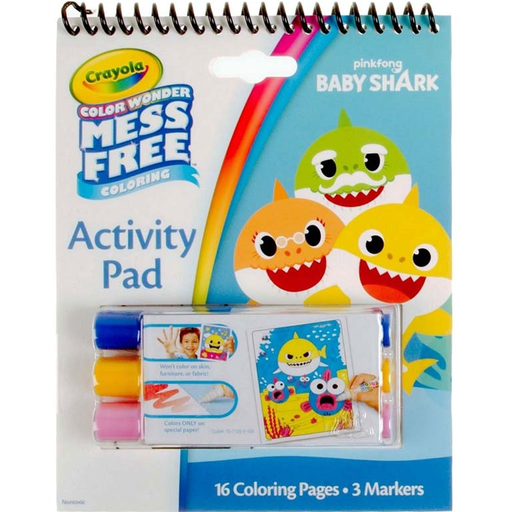 Crayola Baby Shark Color Wonder Travel Activity Pad with Markers