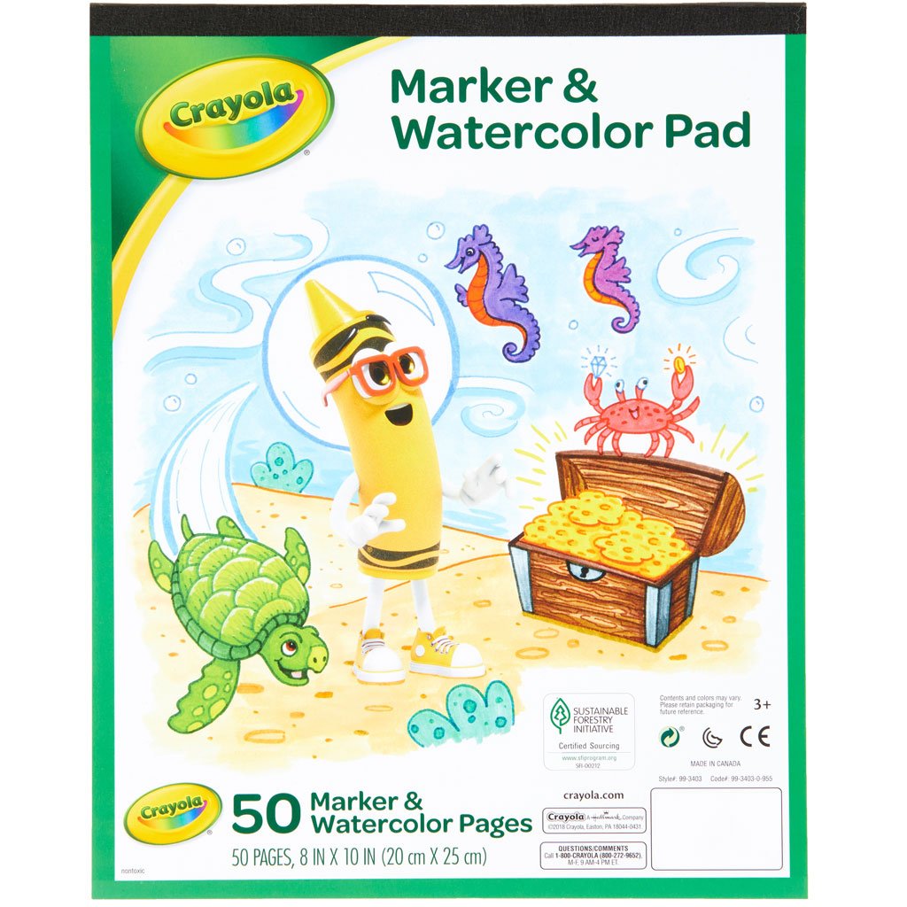 Crayola Marker &amp; Watercolor Pad 10in x 8in 40 Sheets