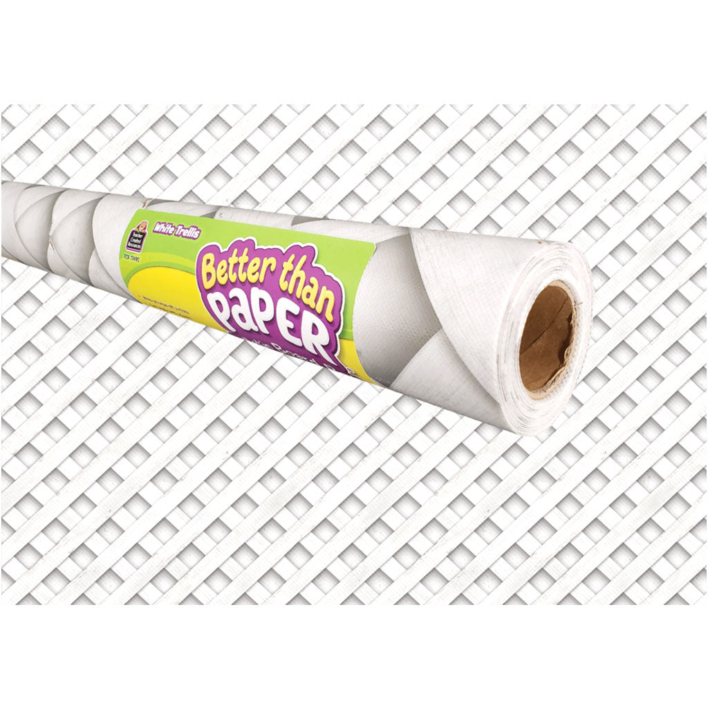 Better Than Paper Bulletin Board Roll White Trellis, 4ft x 12ft