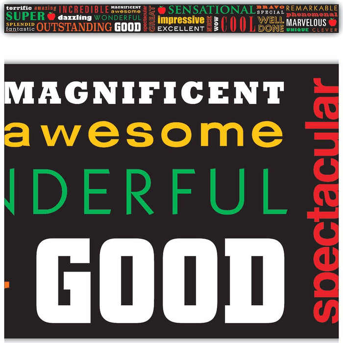 Positive Words Subway Art Straight Border Trim