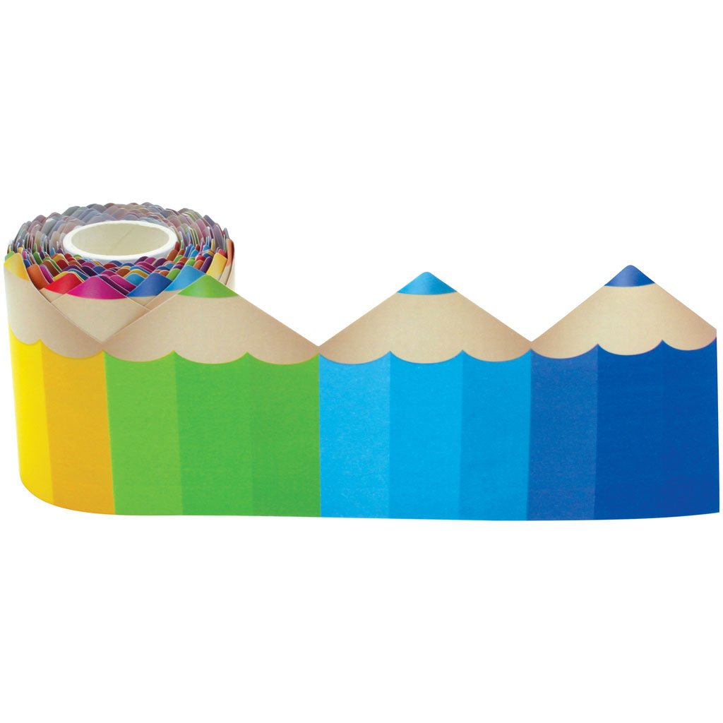 Colored Pencils Die-Cut Rolled Border Trim